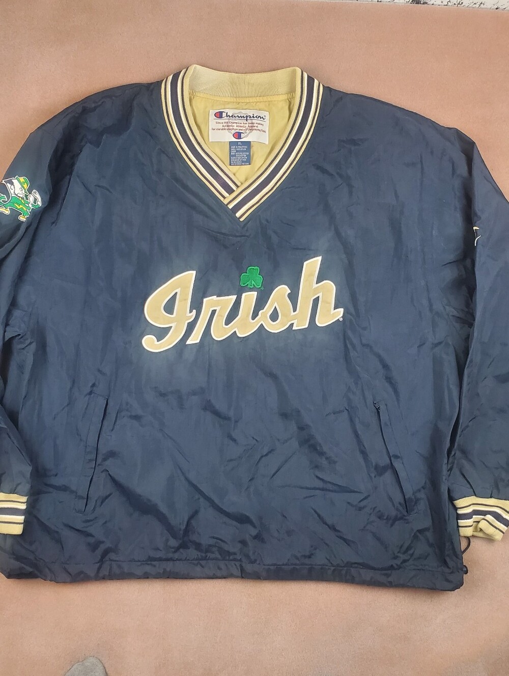 Vintage 90s Champion Notre Dame Fighting Irish Pullover Windbreaker XL